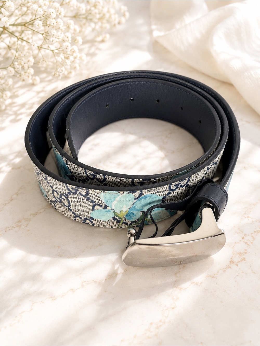Gucci GG Supreme Floral Print Belt Men’s Size 105/42